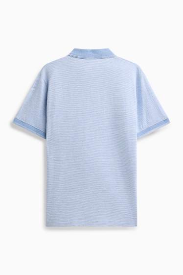 Home - Polo - regular fit - de ratlles - texturat - blau