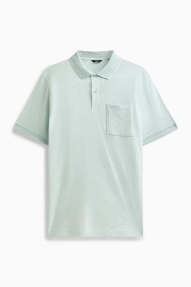 Hommes - Polo - regular fit - à rayures - finition texturée - vert clair