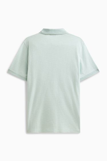 Hommes - Polo - regular fit - à rayures - finition texturée - vert clair