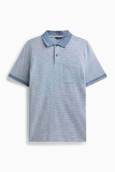 Home - Polo - regular fit - de ratlles - texturat - gris clar