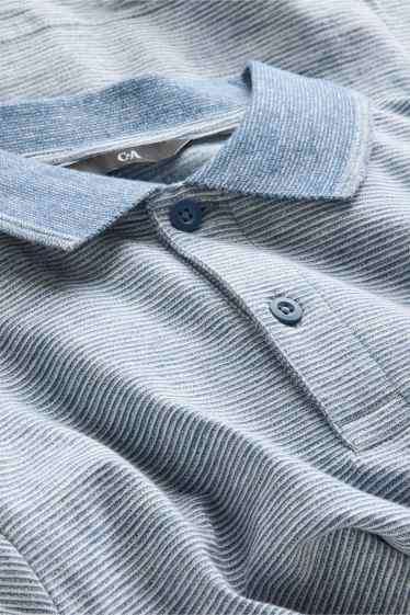 Home - Polo - regular fit - de ratlles - texturat - gris clar