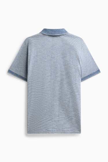 Home - Polo - regular fit - de ratlles - texturat - gris clar