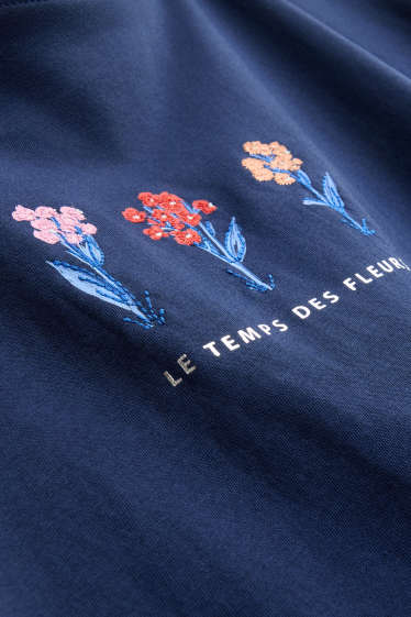 Dames - T-shirt - regular fit - donkerblauw