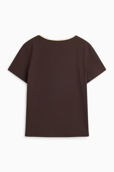 Dámské - Tričko - regular fit - hnědá