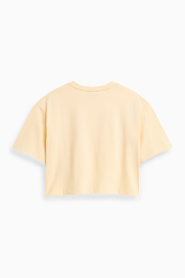 Dames - T-shirt - relaxed fit - lichtgeel