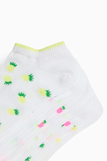 Kinder Mädchen - Multipack 7er - Obst - Socken mit Motiv - weiss