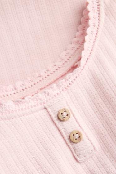 Bébés filles - Haut en Pointelle pour bébé - rose