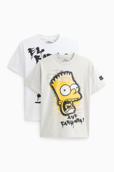 Enfants garçons - Lot de 2 - Les Simpsons - T-shirt - blanc