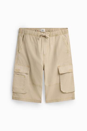 Bărbați - Pantaloni scurți cargo - bej