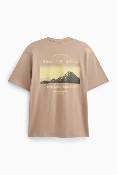 Bărbați - Tricou - relaxed fit - maro deschis