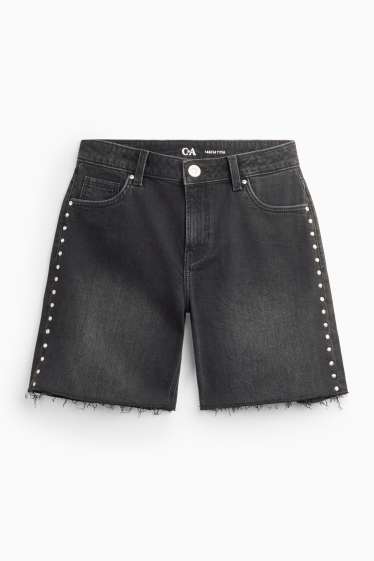Kinder Mädchen - Jeans-Shorts - schwarz