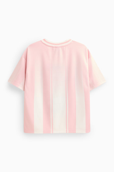 Kinder Mädchen - Cinnamoroll - Kurzarmshirt - gestreift - weiß / rosa