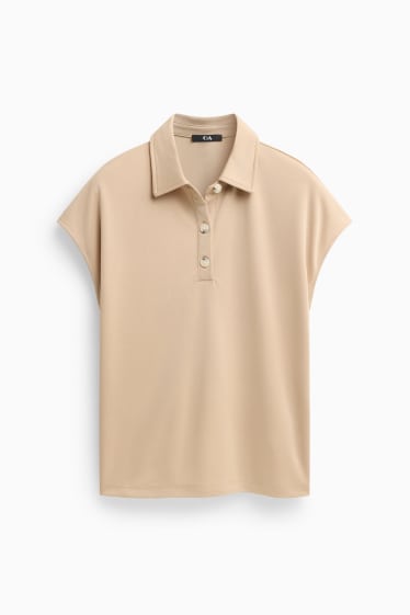 Damen - Poloshirt - Regular Fit - hellbeige