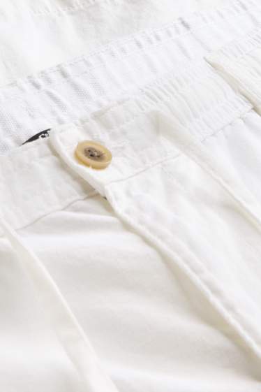 Home - Pantalons curts - mescla de lli - blanc