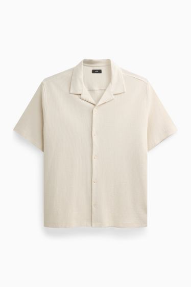 Herren - Hemd - Regular Fit - Reverskragen - strukturiert - weiß