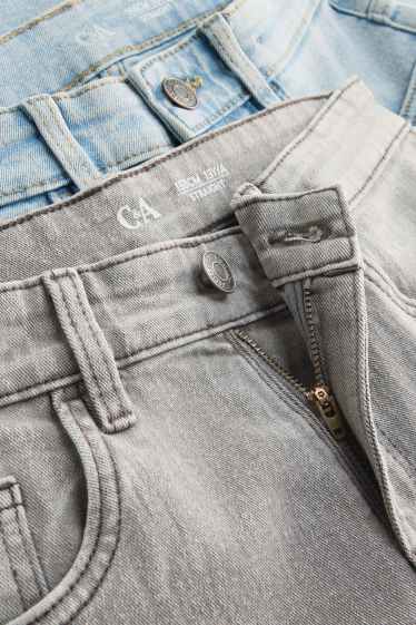 Kinder Buben - Multipack 2er - Jeans-Bermudas - helljeansgrau