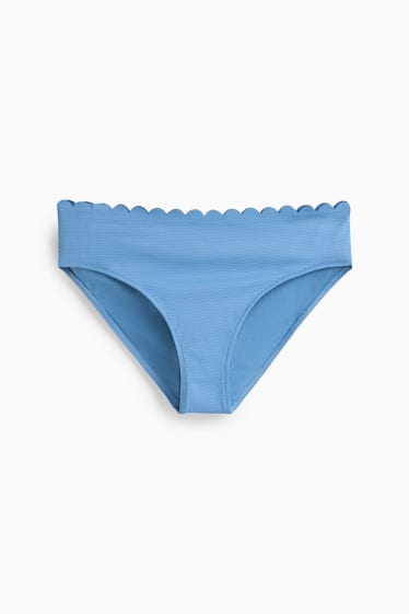 Donna - Slip bikini - vita media - LYCRA® XTRA LIFE™ - tessuto tramato - blu