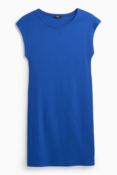 Damen - Bodycon Keid - Feinripp - blau