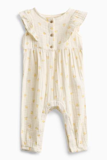 Bébés filles - Citrons - combinaison bébé - texturée - blanc crème