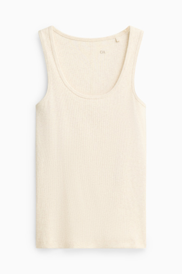 Women - Top - ribbed - creme