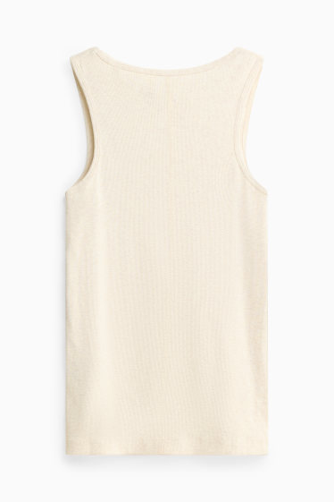 Women - Top - ribbed - creme