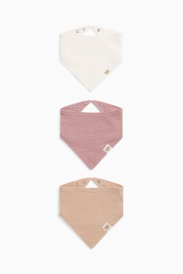 Unisex - Multipack 3er - Teddybär - Baby-Dreieckstuch - weiss