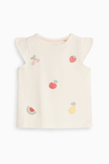 Baby: meisjes - Fruit - baby-T-shirt - crème wit