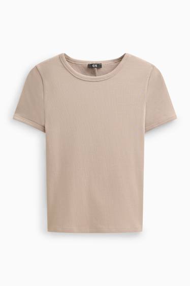 Dona - Samarreta de màniga curta - slim fit - marró clar