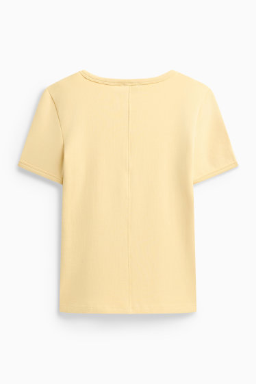 Dona - Samarreta de màniga curta - slim fit - groc