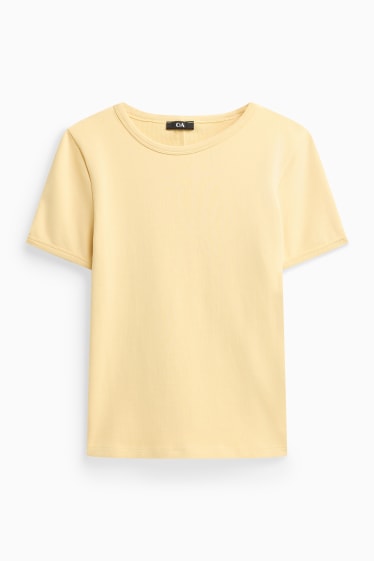 Dona - Samarreta de màniga curta - slim fit - groc