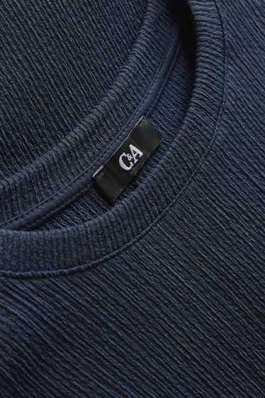 Dona - Samarreta de màniga curta - relaxed fit - texturada - blau fosc