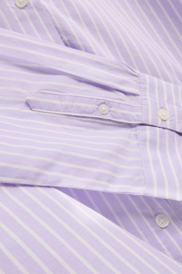 Damen - Bluse - gestreift - flieder