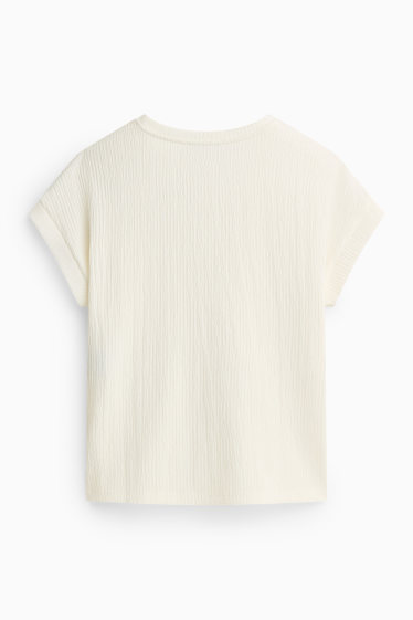 Dona - Samarreta de màniga curta - relaxed fit - texturada - blanc