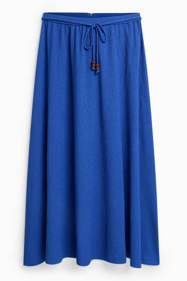 Women - Skirt - textured - blue