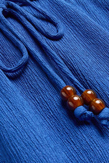 Women - Skirt - textured - blue