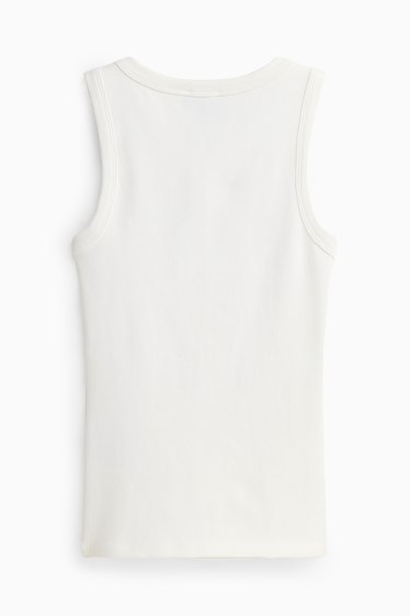 Damen - Top - gerippt - weiß