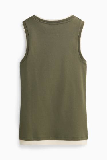 Damen - Top - 2-in-1-Look - khaki