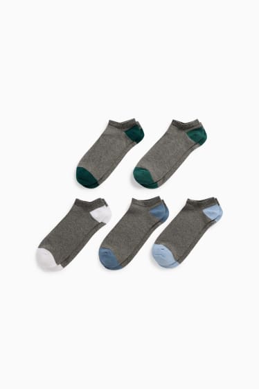 Hommes - Lot de 5 paires - socquettes de sport - gris foncé