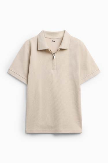 Children Boys - Polo shirt - textured - creme