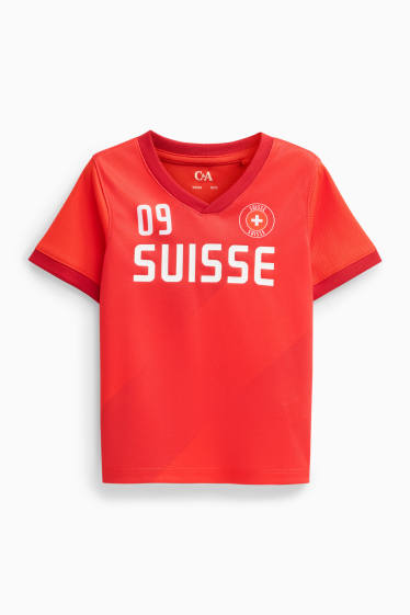 Children Boys - Switzerland - short sleeve T-shirt - red