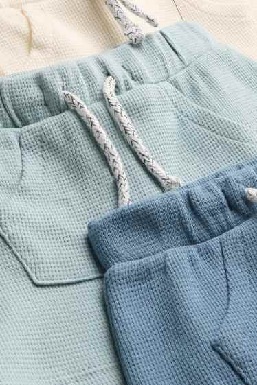Baby Buben - Multipack 3er - Baby-Shorts - strukturiert - blau