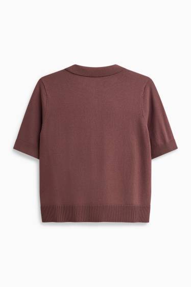 Femmes - Polo en maille - regular fit - marron