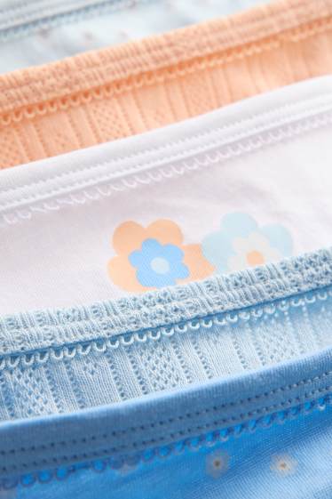 Children Girls - Multipack of 5 - floral - hipsters - blue