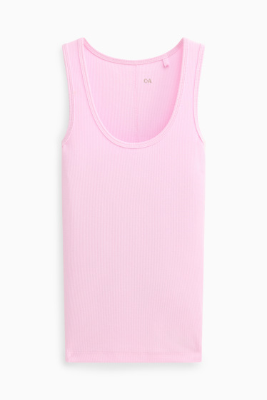 Damen - Top - gerippt - rosa