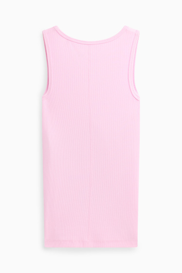 Damen - Top - gerippt - rosa