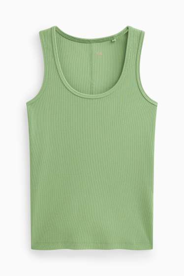 Damen - Top - gerippt - grün