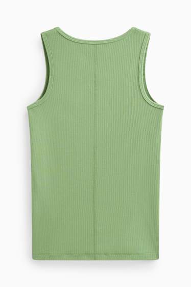 Damen - Top - gerippt - grün