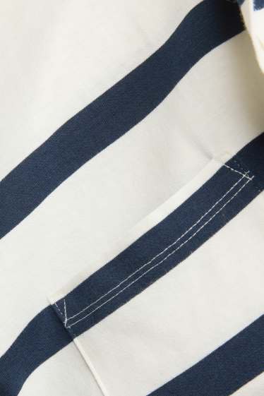 Damen - T-Shirt - Regular Fit - gestreift - weiß / blau