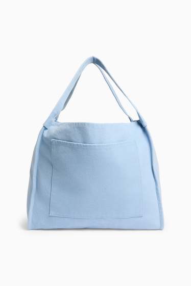 Dámské - Velká kabelka shopper - světle modrá