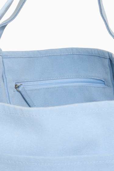 Dámské - Velká kabelka shopper - světle modrá